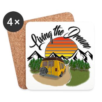 Living the Dream | Yolo artwork - Coasters (set of 4) - white - Front
