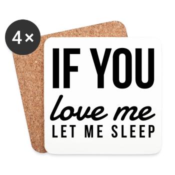 Sleep Funny saying Morning Muffle Gifts - Coasters (set of 4) - white - Front