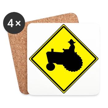 Schild TRAKTOR - Untersetzer (4er-Set) - Weiß - Vorne