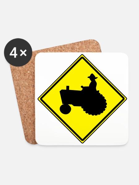 Schild TRAKTOR - Untersetzer (4er-Set) - Weiß