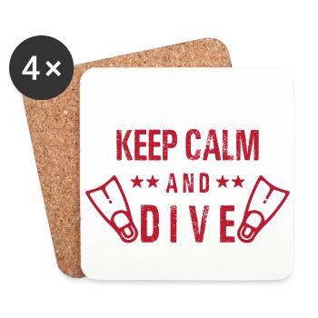 Diving - Shirt Diving Equipment Sea Gift - Coasters (set of 4) - white - Front