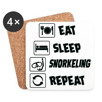 Plongée - chemise mangez sommeil répétez le cadeau - Dessous de verre (lot de 4) - blanc - Devant