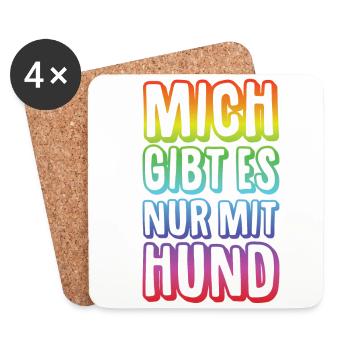 Hunde – Shirt Lieblingstier Vierbeiner Geschenk - Untersetzer (4er-Set) - Weiß - Vorne