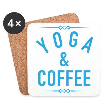Chemise de yoga cadeau de café relaxant - Dessous de verre (lot de 4) - blanc - Devant