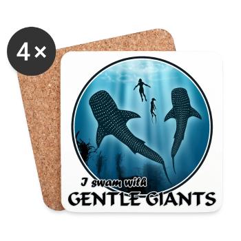 Requins baleines - Dessous de verre (lot de 4) - blanc - Devant