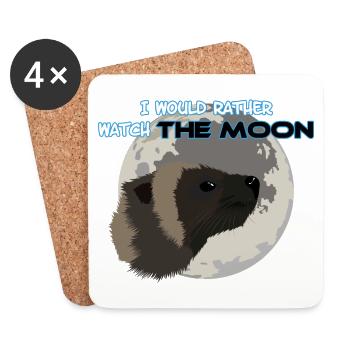 Wolverine und Mond - Untersetzer (4er-Set) - Weiß - Vorne