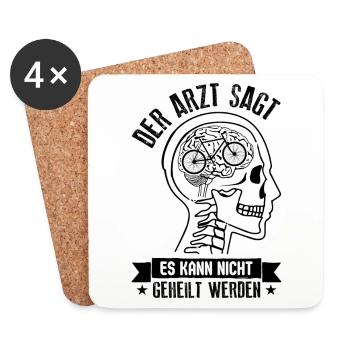 Fahrrad – Shirt Radsport Drahtesel Geschenk - Untersetzer (4er-Set) - Weiß - Vorne