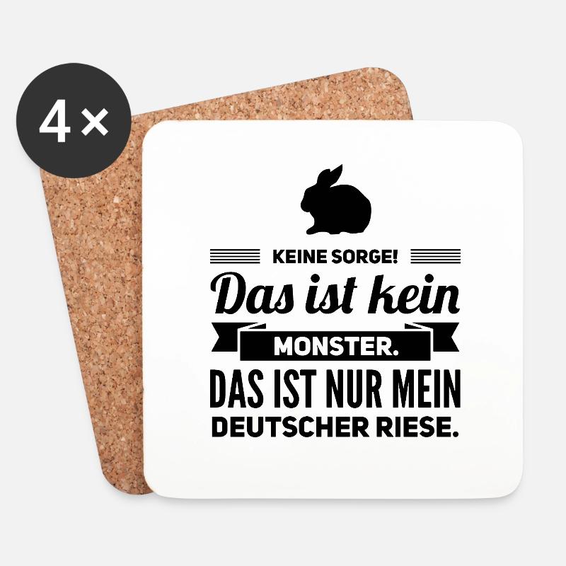 Deutsches Riesen Kaninchen Deutscher Riese Hasen - Untersetzer (4er-Set) - Weiß