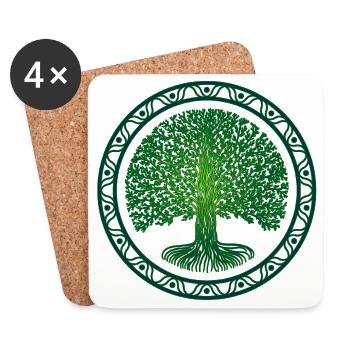 Yggdrasil - Arbre de vie - Dessous de verre (lot de 4) - blanc - Devant