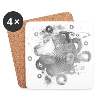 Abstract 7 - Coasters (set of 4) - white - Front