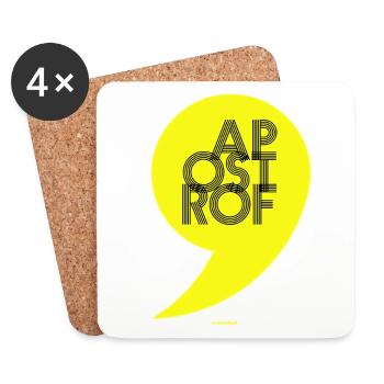 L'apostrophe - Dessous de verre (lot de 4) - blanc - Devant