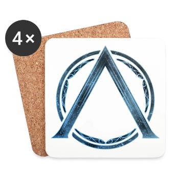 Sparta Lambda icône bleu glace - Dessous de verre (lot de 4) - blanc - Devant