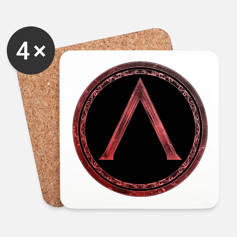 Sparta Lambda Symbol Keltisch Feuerrot - Untersetzer (4er-Set) - Weiß