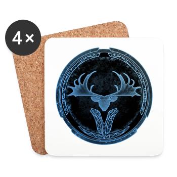 Megaloceros Hirsch Keltisch - Untersetzer (4er-Set) - Weiß - Vorne