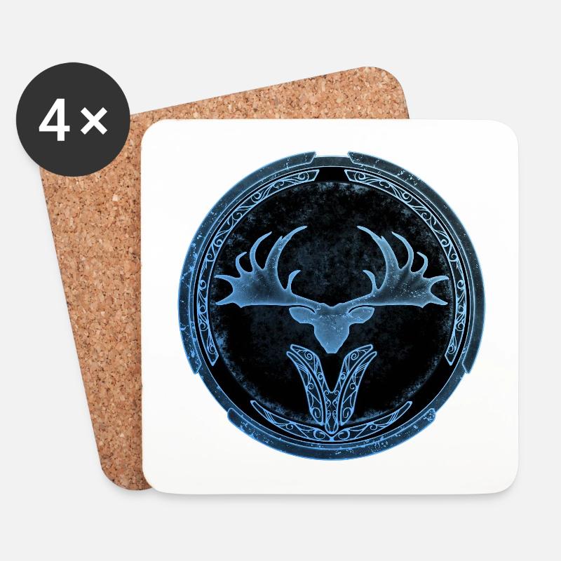 Megaloceros Hirsch Keltisch - Untersetzer (4er-Set) - Weiß