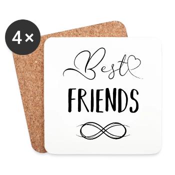 Beste Freunde - Untersetzer (4er-Set) - Weiß - Vorne