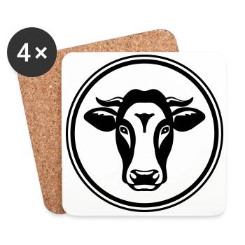 cow circle - Coasters (set of 4) - white - Front