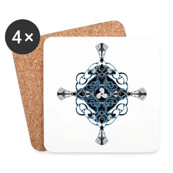 Celtic cross triskele - Coasters (set of 4) - white - Front