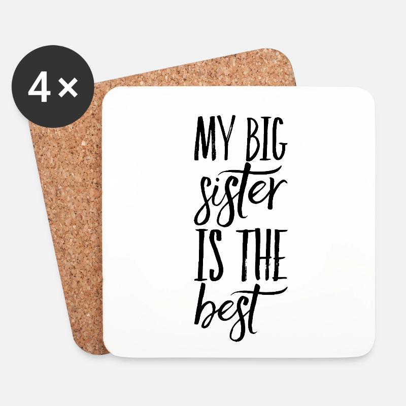 Meine große Schwester ist die Beste - Untersetzer (4er-Set) - Weiß