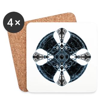Keltisches Kreuz - Untersetzer (4er-Set) - Weiß - Vorne