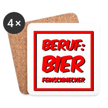 Bier - Untersetzer (4er-Set) - Weiß - Vorne