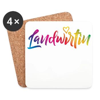 Landwirtin herz bunt - Untersetzer (4er-Set) - Weiß - Vorne