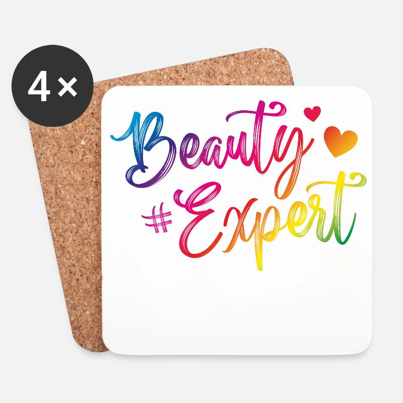beauty expert bunt herz - Untersetzer (4er-Set) - Weiß