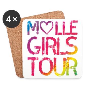 Malle girls tour heart colorful - Coasters (set of 4) - white - Front