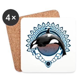 Orca killer whale - Coasters (set of 4) - white - Front