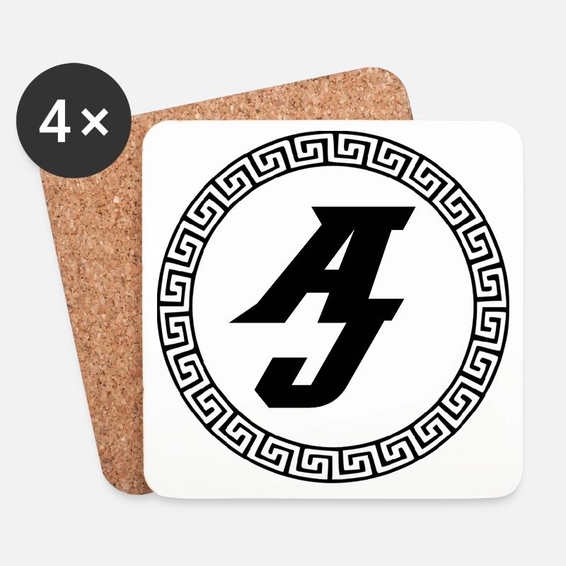A & J Logo - Untersetzer (4er-Set) - Weiß