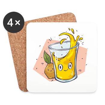 orange juice - Coasters (set of 4) - white - Front