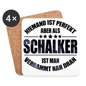 Schalker Fan Design Geschenkidee - Untersetzer (4er-Set) - Weiß - Vorne