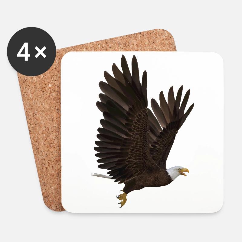 Adler - Untersetzer (4er-Set) - Weiß