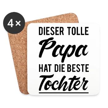 Papa - Untersetzer (4er-Set) - Weiß - Vorne