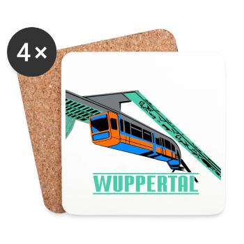 Wuppertal Schwebebahn - Untersetzer (4er-Set) - Weiß - Vorne