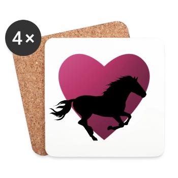 Horse horses riding equestrian pony western - Coasters (set of 4) - white - Front