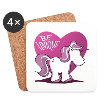 Unicorn Pegasus Horse Riding Pony Horses Magic - Coasters (set of 4) - white - Front