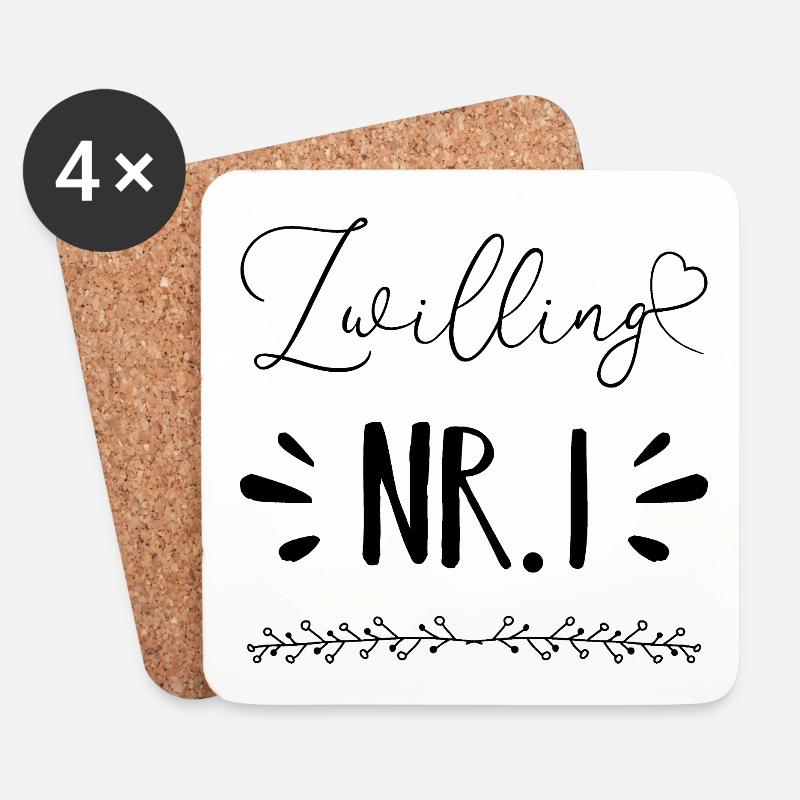 Zwillinge - Untersetzer (4er-Set) - Weiß