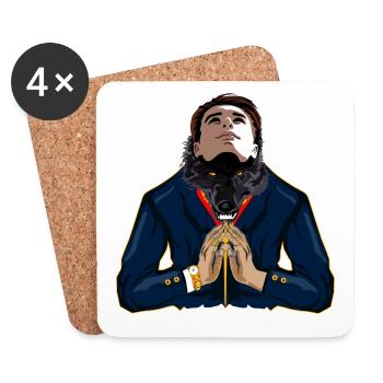 A man / wolf with two faces design - Coasters (set of 4) - white - Front