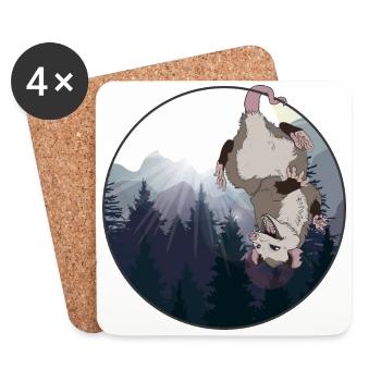Possum génial - Dessous de verre (lot de 4) - blanc - Devant