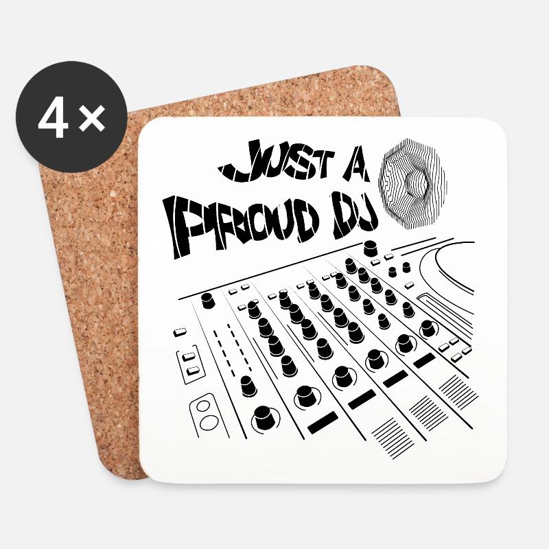 nur ein stolzer DJ | Disco Disc Jockey Puls Techno - Untersetzer (4er-Set) - Weiß
