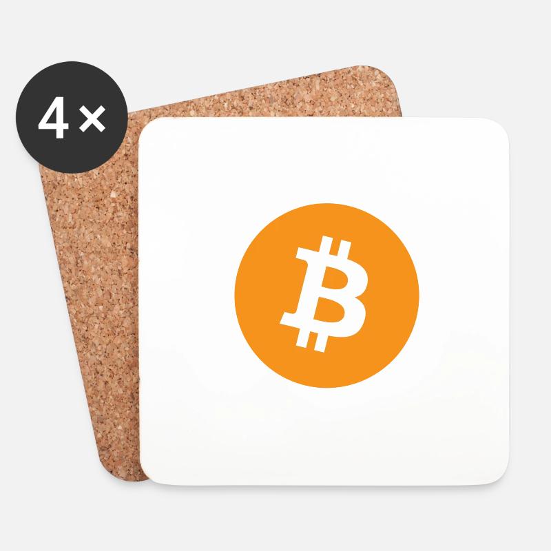 Bitcoin - Untersetzer (4er-Set) - Weiß