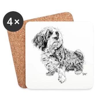 Bronko55 n ° 17 - Anton - Dessous de verre (lot de 4) - blanc - Devant