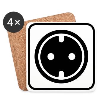 steckdose icon - Untersetzer (4er-Set) - Weiß - Vorne