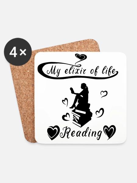 Lesen - Untersetzer (4er-Set) - Weiß