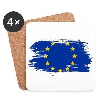 Drapeau européen - Dessous de verre (lot de 4) - blanc - Devant