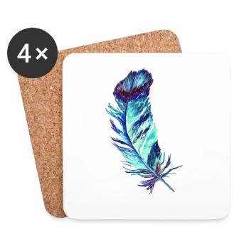 feathers - Coasters (set of 4) - white - Front