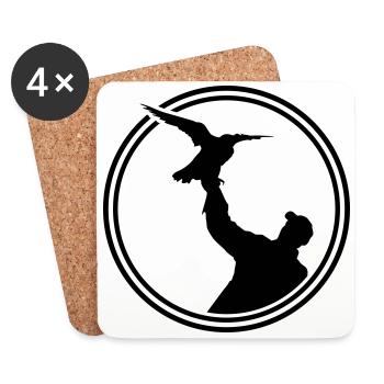 logo icône silhouette fauconnerie - Dessous de verre (lot de 4) - blanc - Devant