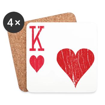 Playing card heart Halloween partner costume - Coasters (set of 4) - white - Front