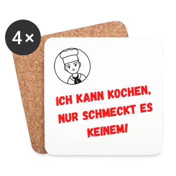 Lustiger Spruch - Untersetzer (4er-Set) - Weiß - Vorne